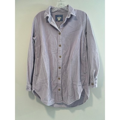 L.L. Bean Thick Corduroy Shacket Lavender Purple Button Down Small