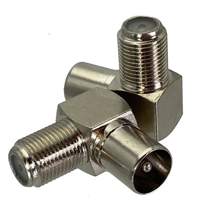 2pcs F TV to IEC PAL DVB-T Male Plug  Female Jack Striaght RF Adapter Connector