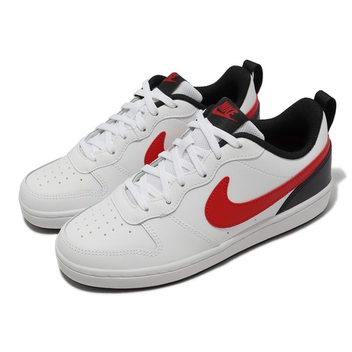 

Nike Court Borough Low 2 GS White Red Black Junior Kids Women Casual BQ5448-110, Белый, Court Borough Low 2 Gs