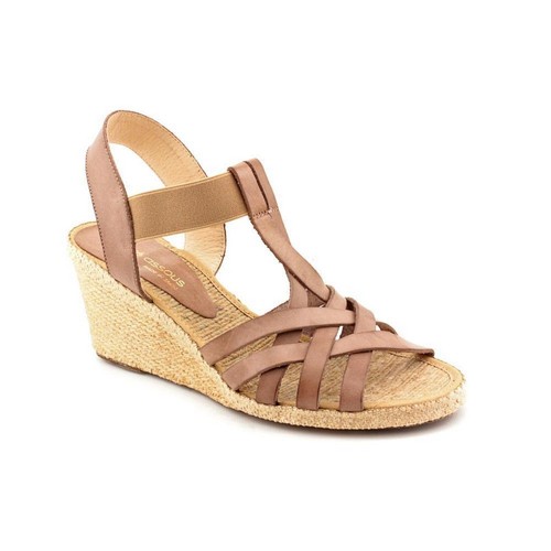 Womens Andre Assous Calesa Leather Espadrille Platform Wedge  display picture 1