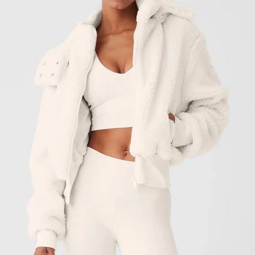 alo Foxy Sherpa Jacket アロー ブルゾン アイボリー M Foxy Sherpa Jacket - Ivory | ALO