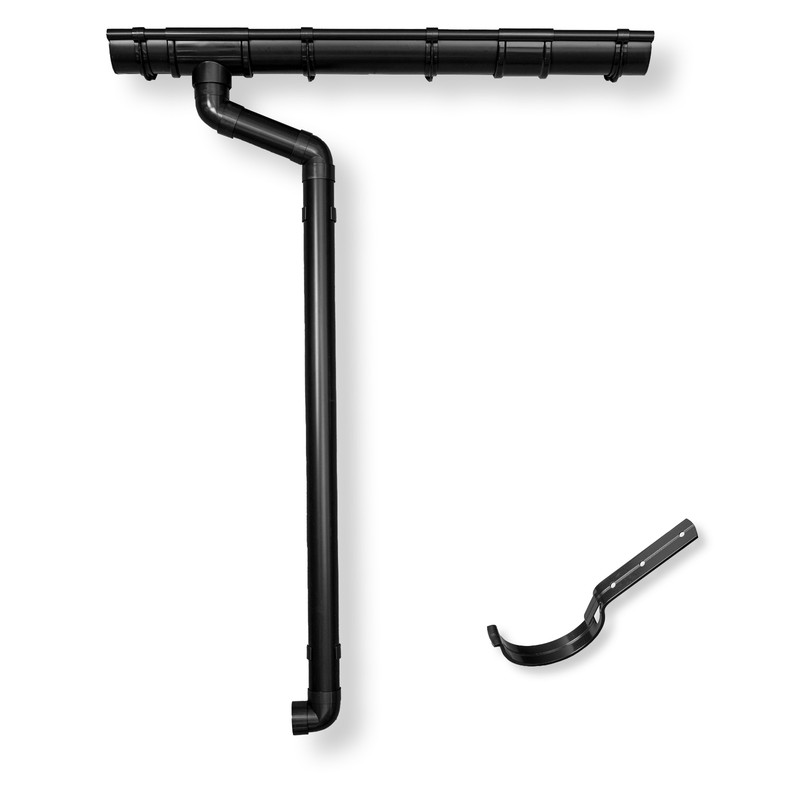 Dachrinnen Set Rg100 | Bis 1000cm FÃ¼R Pultdach Mit Rinneneisen | Kunststoff Pvc