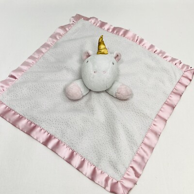 Cloud Island Unicorn Lovey Security Blanket White Pink Satin Sparkles Target 12 