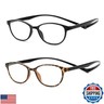 JM 2 Pack Magnetic Reading Glasses for Men Women, Hang Neck Blue Light Blocking Computer Readers Black and Tortoise +2.75