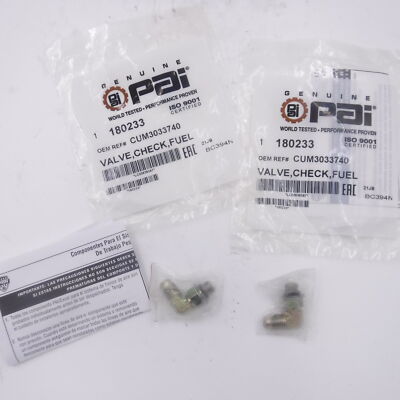 2 Pack PAI 180233 Fuel Check Valve Replaces Cummins 3033740 N14 Engine