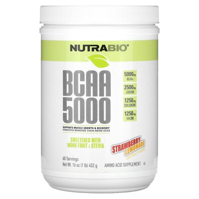 BCAA 5000, Клубничный лимонад, 1 фунт (452 г)