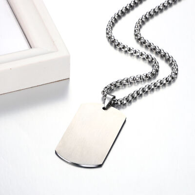 Personalized Photo Picture Custom Engraved Dog Tag Pendant Necklace Men Women