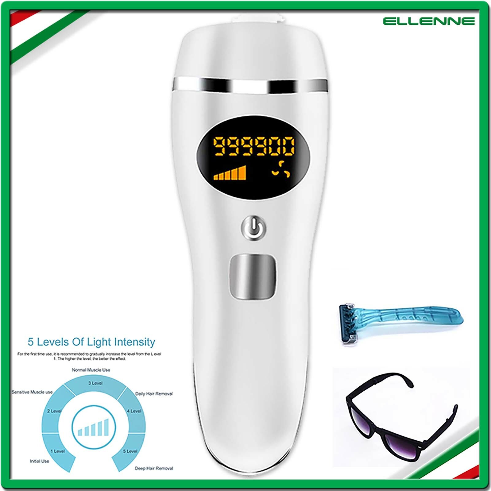 LASER EPILATORE LUCE PULSATA DEPILAZIONE DEFINITIVA PERMANENTE 999900 SCATTI D19