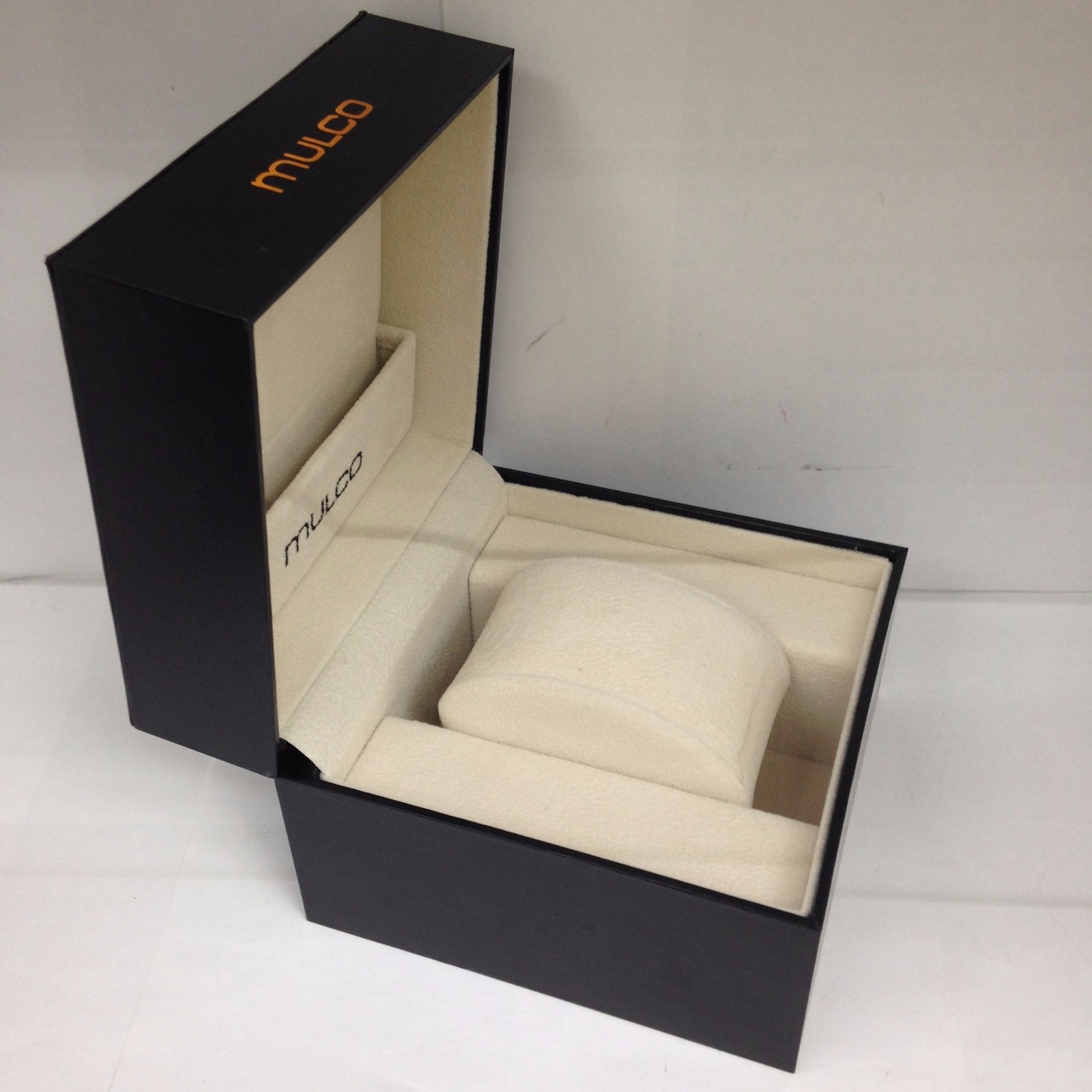 MULCO Authentic Black Watch Box Case with Pillow Holder 