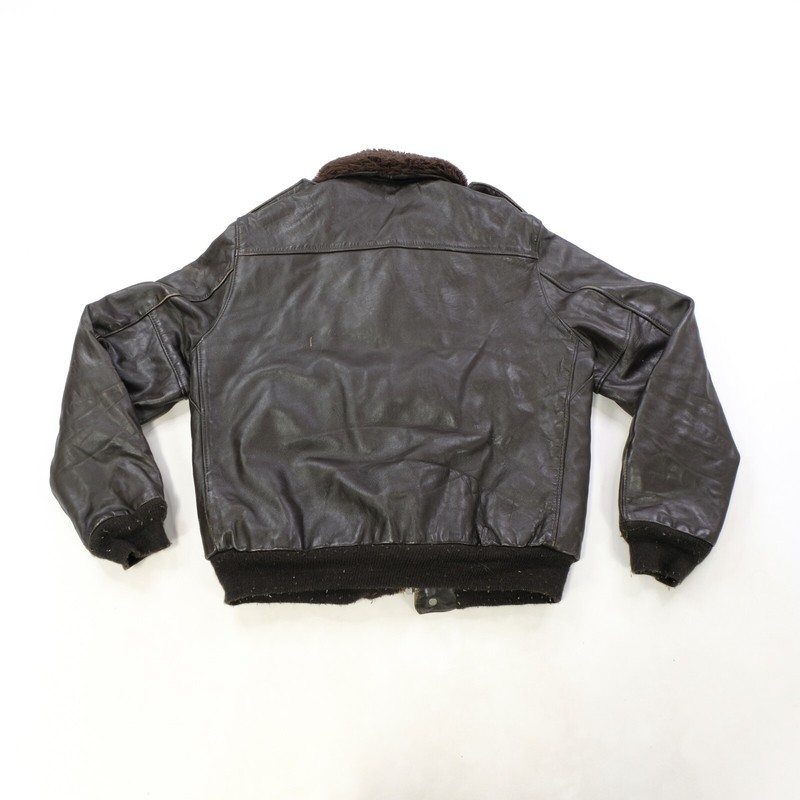 Rare Vintage SCHOTT Leather Sherpa Collar Full Zip Jacket 80s 90s