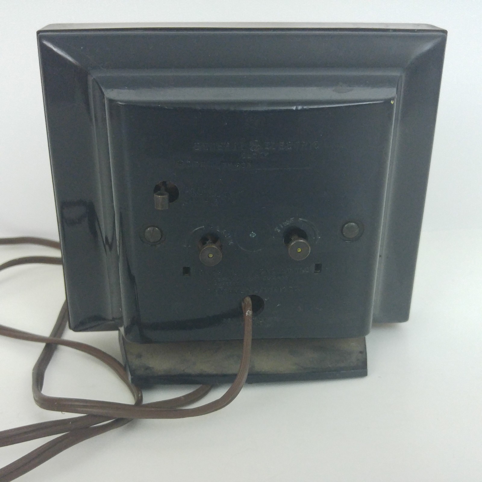 Vintage General Electric Desk Clock Plug In Square MidCentury Modern GE Art Deco