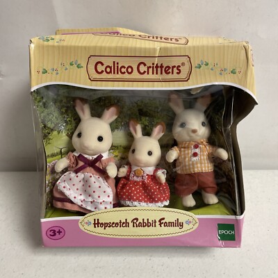 Calico Critters Hopscotch Rabbit Family CC1784 New In Damaged Box