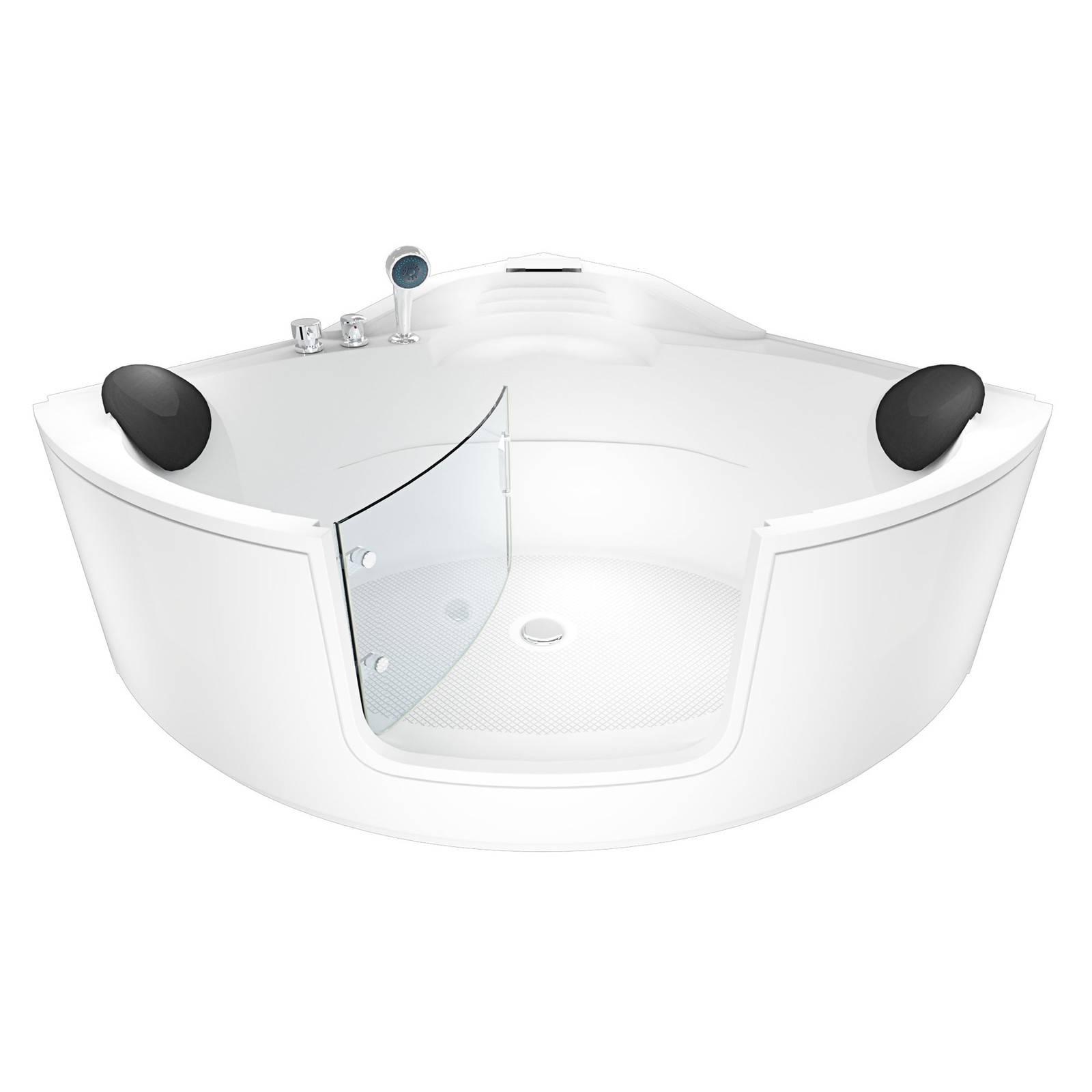 Pool Badewanne Eckwanne Wanne S60-EH 140x140cm mit Tür Walk-in-Pool