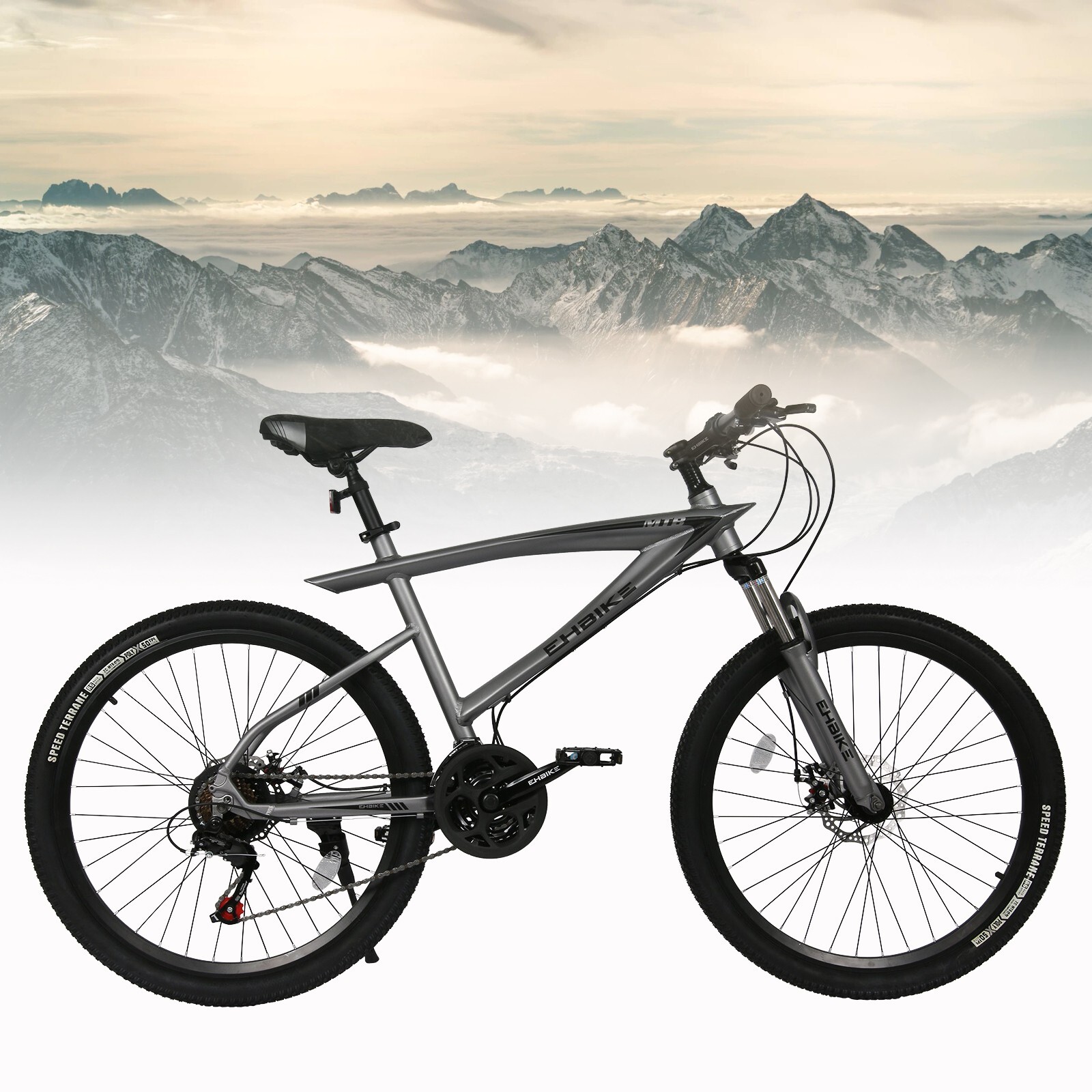 26 In Full Suspension Mountain Bike 21 Speed Bicycle High Tensile Aluminum Frame