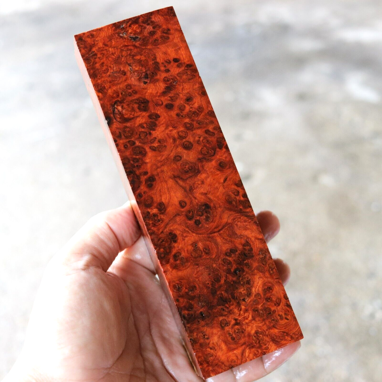 Amboyna Burl, Knife handle, Gun grips, Turning Blank DIY 2"X 7 3/8"X 1 3/8" #284 Amboyna Burl, Knife handle, Gun grips, Turning Blank DIY 2"X 7 3/8"X 1 3/8" #284