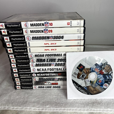 PS2 Game Lot Bundle of 14 Sports Football Basketball NFL NBA Madden NCAA NBA