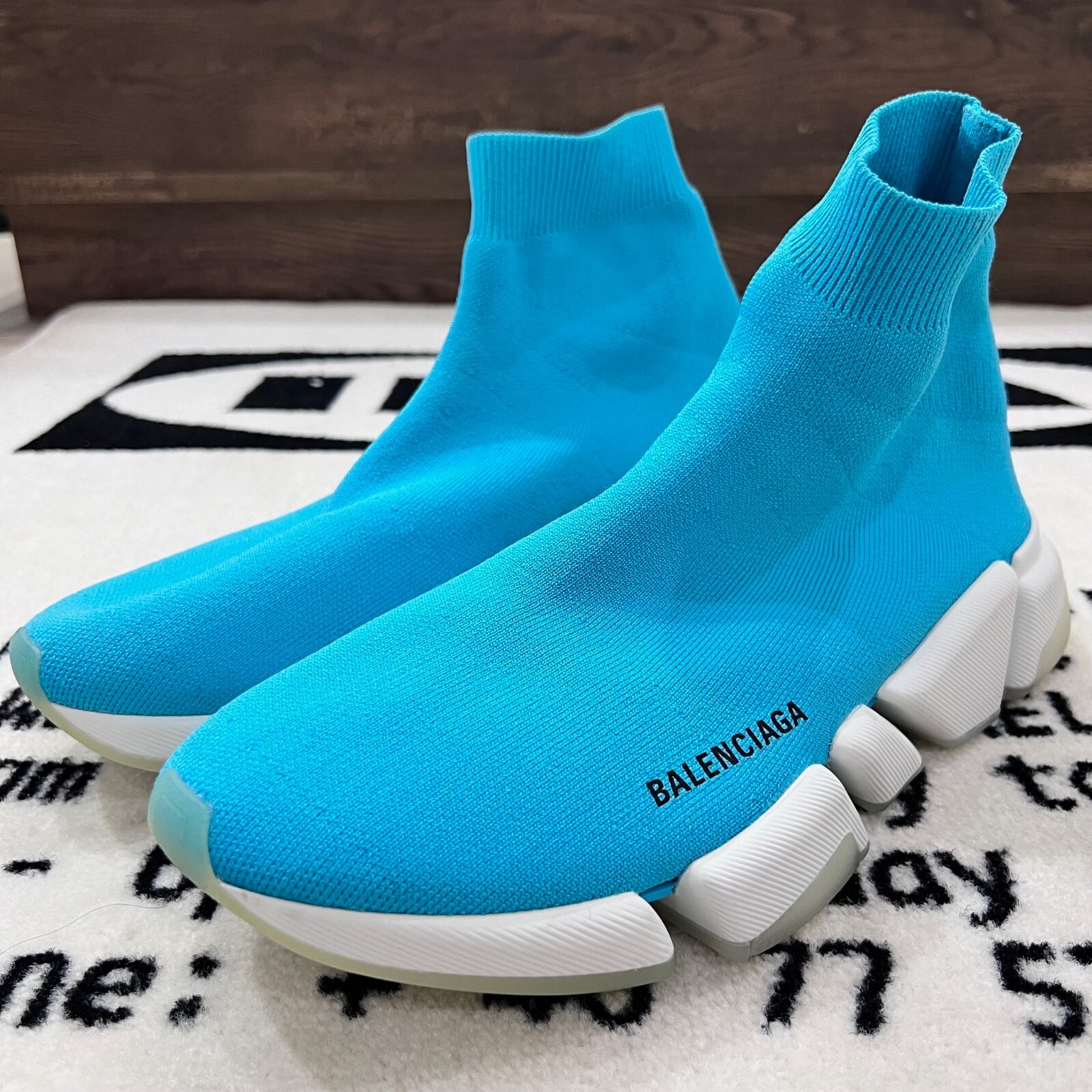 Balenciaga Speed 2.0 Light Clear Sole Sky Blue Sock Trainer Balenciaga Speed 2.0 Light Clear Sole Sky Blue Sock Trainer