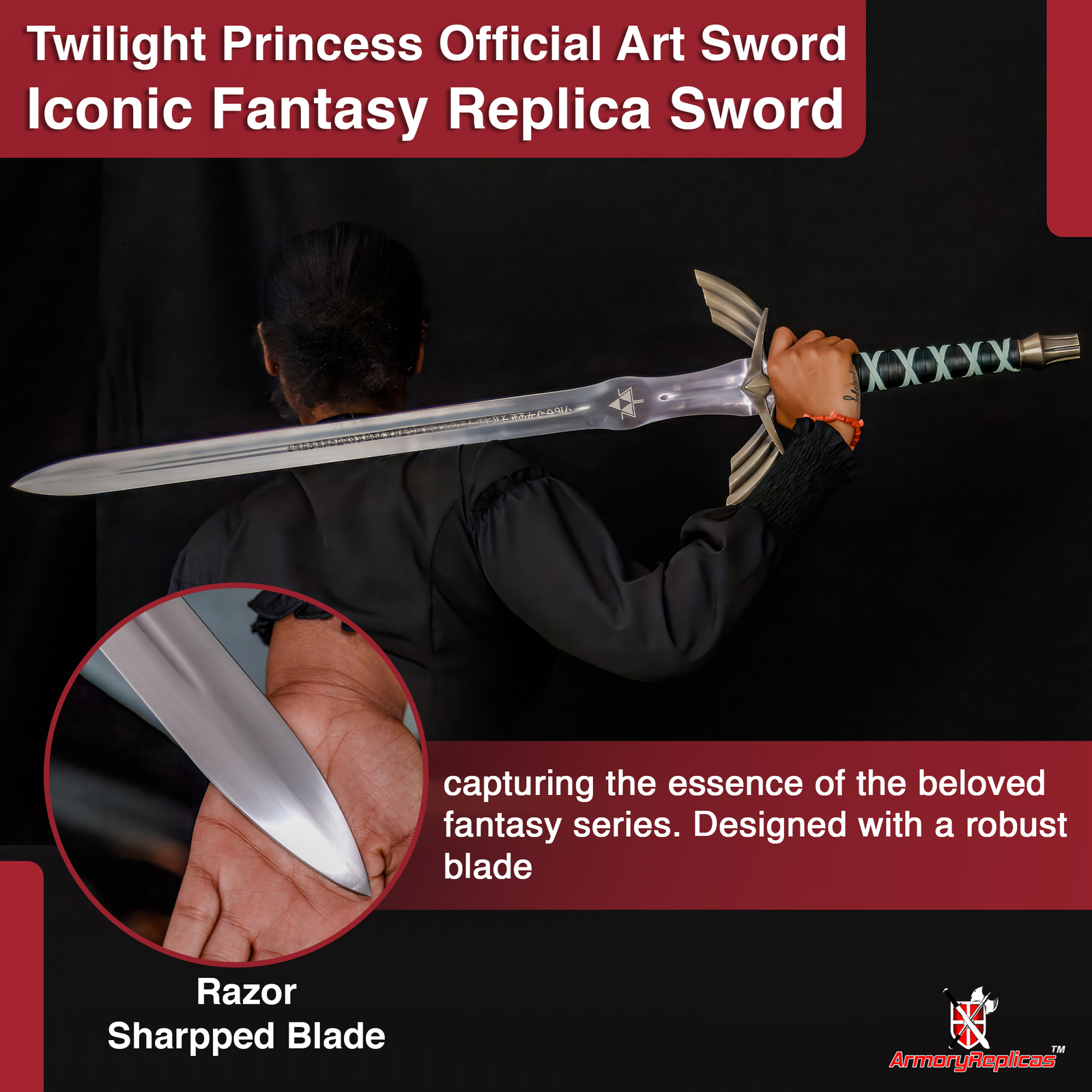 Legends Video Game Princess Master Sword Replica - Hylian Engraved Blade