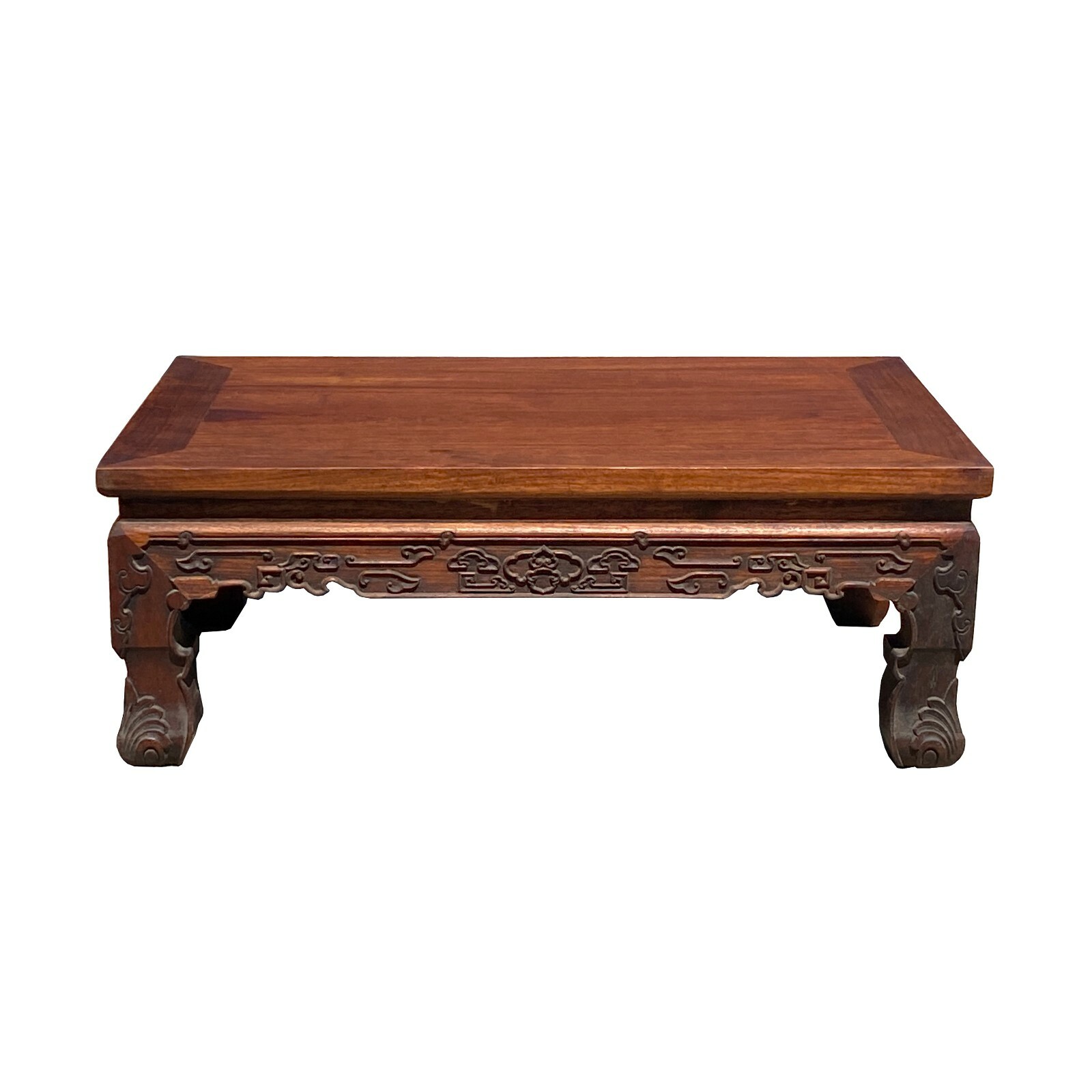 Brown Rosewood Oriental Scroll Carving Rectangular Display Table Stand ws2109S Brown Rosewood Oriental Scroll Carving Rectangular Display Table Stand ws2109S