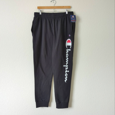 Champion men's powerblend leg script best sale joggers