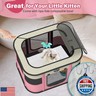 Dog playpen Puppy Play Pens Foldable Pet Crate Cage Kennel for Indoor Collapsible Kitten Enclosure with Carrying Case Food Bowl Travel Outdoor Hamster Rabbit Guinea Pig Small Animals (Pink, M, 1)