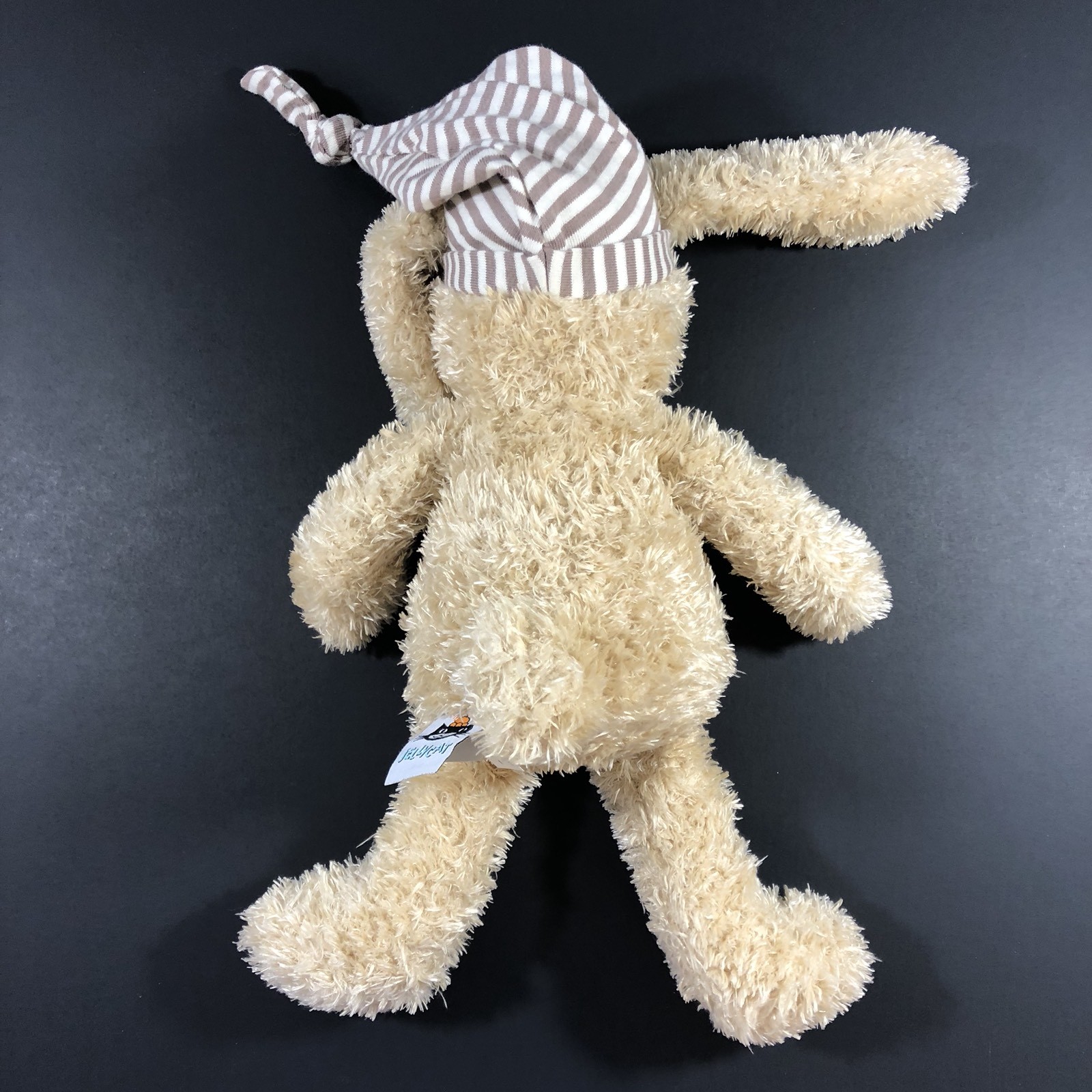 Jellycat Plush Sleepy Bunny Striped Night Cap Blonde 13