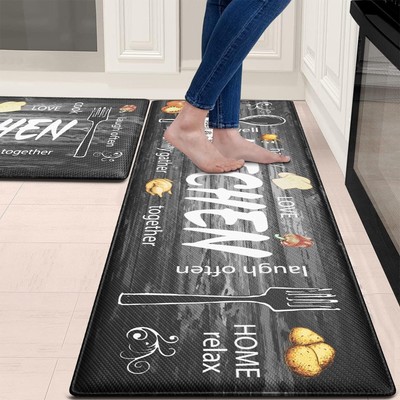 Collive Anti Fatigue Kitchen Mats [2PCS] Non-Skid Waterproof Kitchen Mats for...