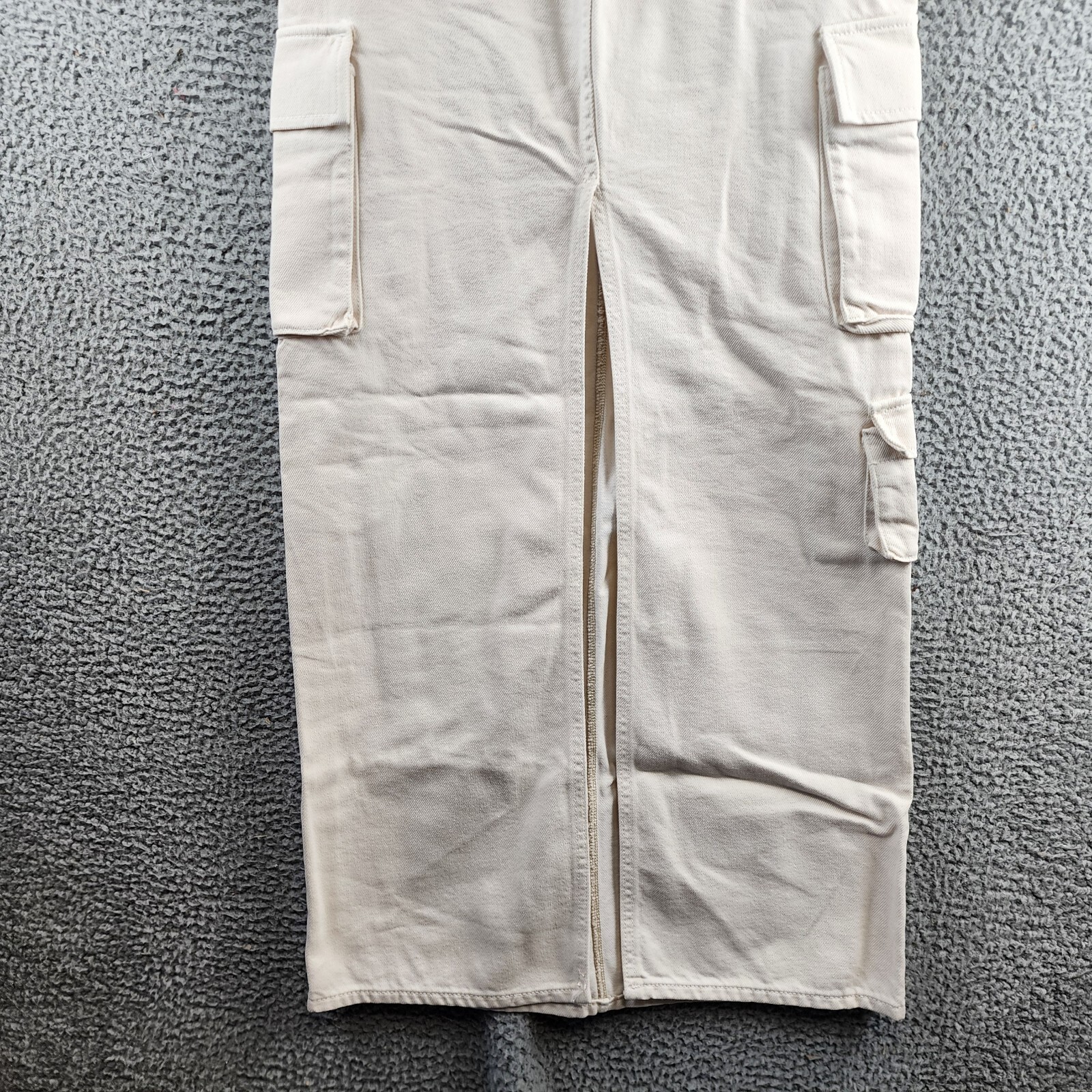 MOTHER The Fun Dip Cargo Maxi Skirt Women's 25 Natural Slit Button Zip Closure - Picture 15 of 15