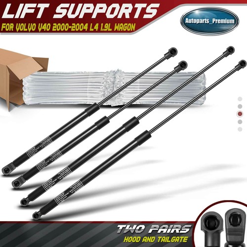 4x Hood+Tailgate Gas Lift Supports Shock Struts for Volvo V40 Station Wagon