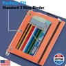 Pencil Pouch for 3 Ring Binder, 12 Pack Double Layer Zipper Pouches with Mesh Clear Window, Oxford Pencil Holder Stationery Organziers Bag for School Classroom Supplies (Multi-Color)