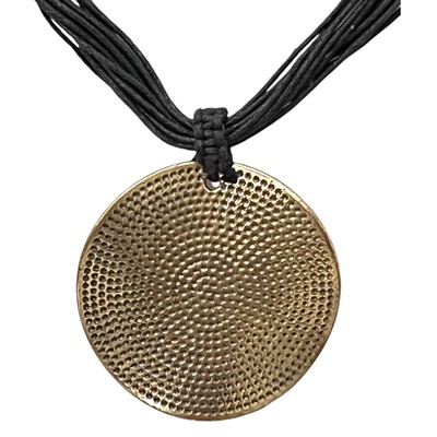Designer Statement Necklace Antique Brass Tone Pendant Premier Urban Chic 13K