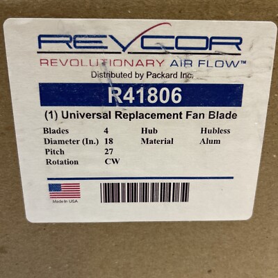 R41806 - Aluminum 4 Blade Fan Hubless 18 