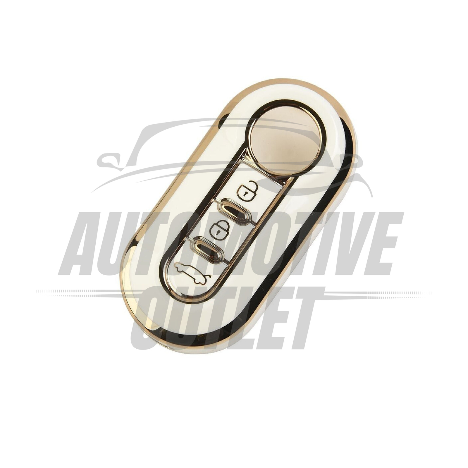 3 BUTTON KEY COVER FOB CASE WHITE FOR FIAT 500 DUCATO DOBLO PUNTO PANDA BRAVO 4