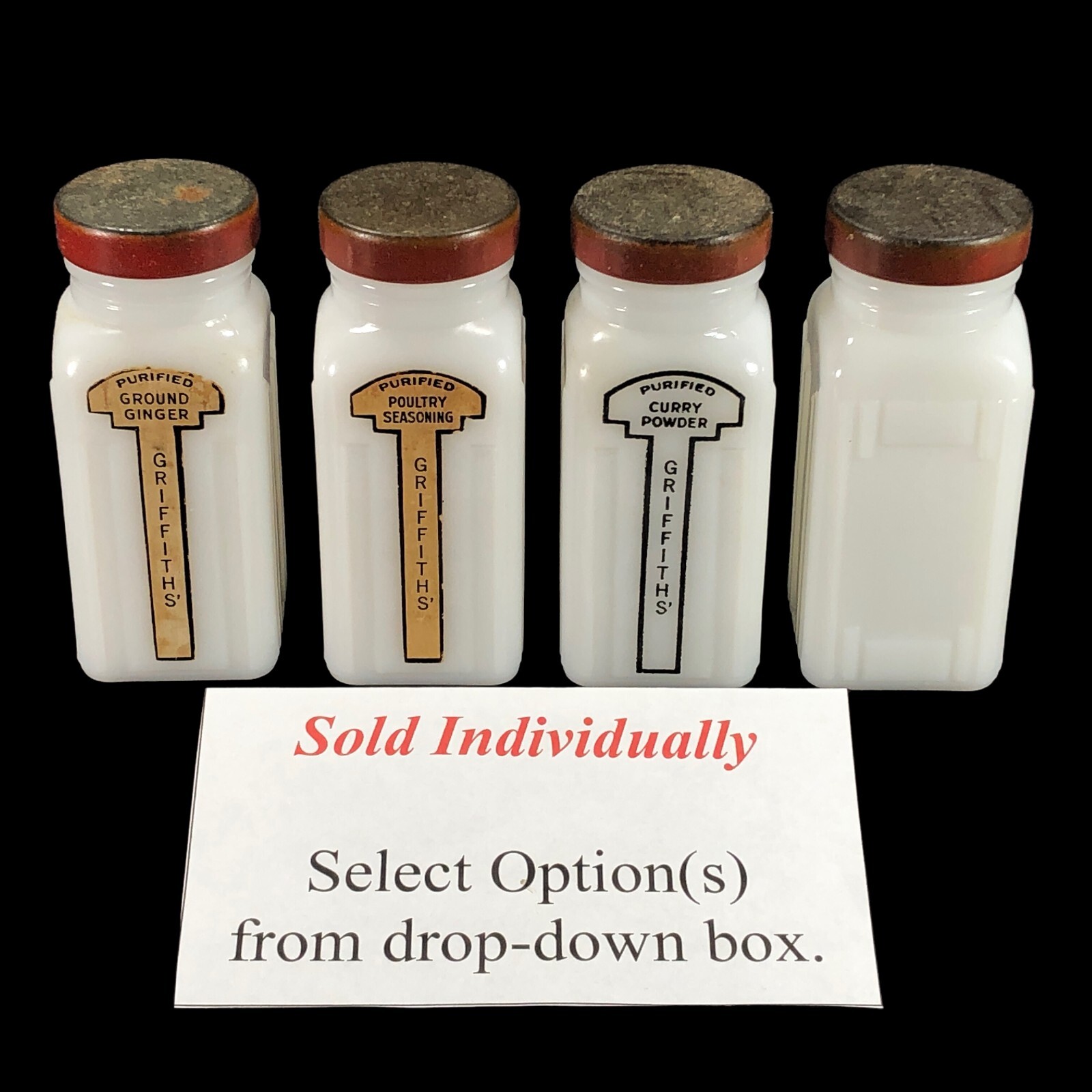 GRIFFITHS (大）グリフィス ミルクガラス スパイスボトル