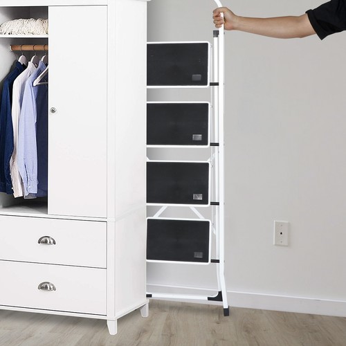 4 Step Ladder with Convenient Handgrip Anti-Slip Sturdy and Wide Pedal 330lbs