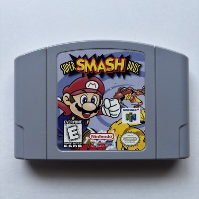Super Smash Bros Nintendo 64 N64 Authentic Cleaned Tested 1st Print Red Label