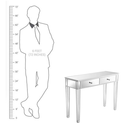 Mirrored Vanity Dressing Table 2 Drawers Makeup Bedroom Home Side Console Table