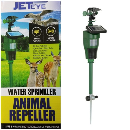 JETeye brand Solar Motion Activated Water Sprinkler Animal Repeller