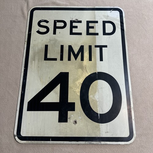 USA SPEED LIMIT看板　ジャンク Authentic Retired Road Sign (Speed Limit 40 mph) 24