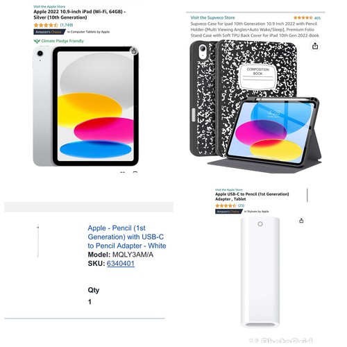 モモApple iPad 10世代　64GB+ Apple Pencil Amazon.com: Pencil for Apple iPad 10th Generation, 2025-2018