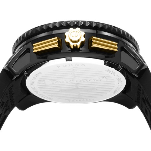 Pre-owned Tendence Gulliver Round Chrono Men's Black Quartz Ref. Tg460011 Watch Brand