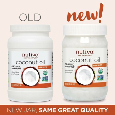 Nutiva Organic, Steam Refined Coconut Oil from non-GMO, Sustainably Farmed Co...