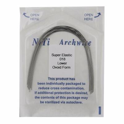 Dental Super Elastic Niti Round Arch Wires Arch Wire Brackets Braces Orthodontic