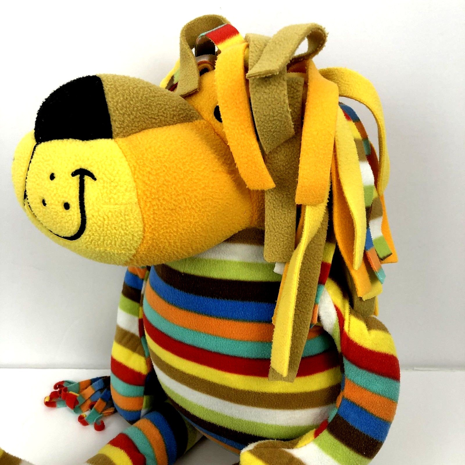 Melissa & Doug bee posh Elvis the Lion Plush Stuffed Multi Color Stripe Fleece
