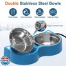 Alpcouts Heated Cat Bowl for Outdoor Cats in Winter, Heated Water Food Bowl with 2 Stainless Steel Bowls 23 OZ Each, Waterproof Heated Pet Bowl for Outside Cat Dog Bird, No More Frozen Food or Water.