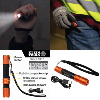 Rechargeable Waterproof Led Pocket Light With Lanyard, 275 Lumens, 4 Modes |