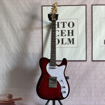 High-Quality Semi-Hollow Body Thinline TL Electric Guitar Basswood Body 22Frets