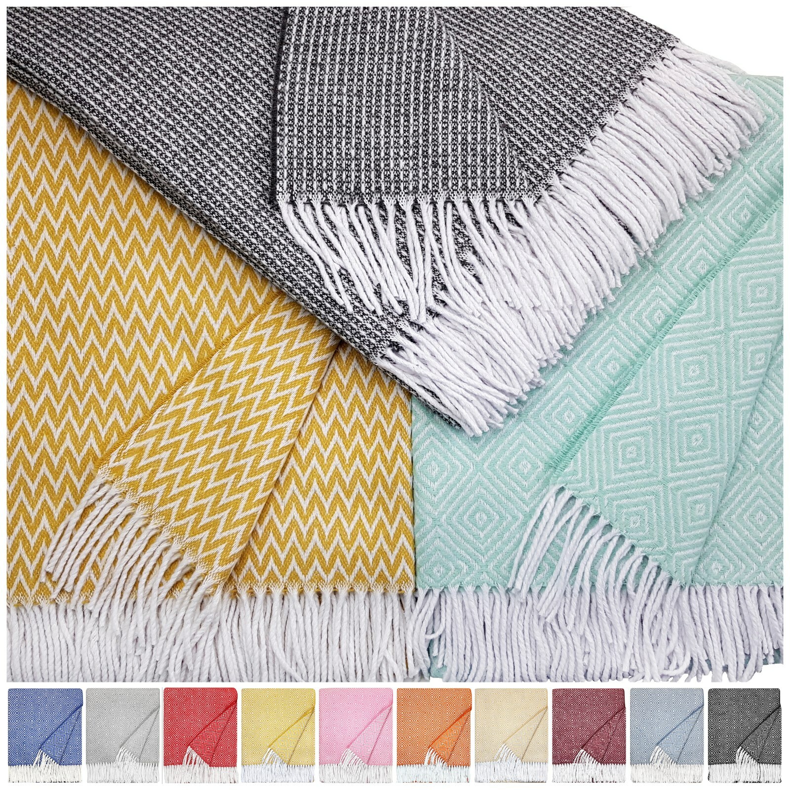 Baumwolldecke Wohndecke Wolldecke versch.Farben sehr weiches Plaid 140x200 cm  