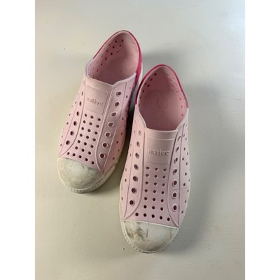 Native Jefferson Shoes Kids J2 Pink Y2K Ombre Perforated Slip On Sneakers