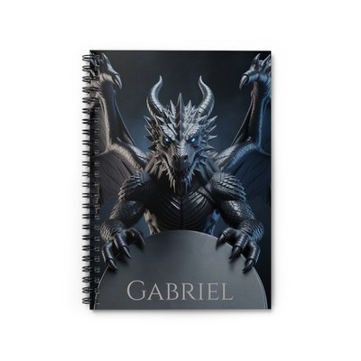 Personalized Dragon Notebook Custom Name Fantasy Spiral Journal Gift for Men